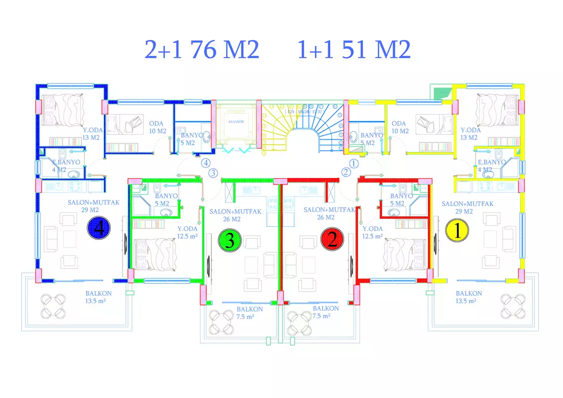 Квартира 51м² в Турции, Авсаллар. Стоимостью 110000€ аренда фото-10