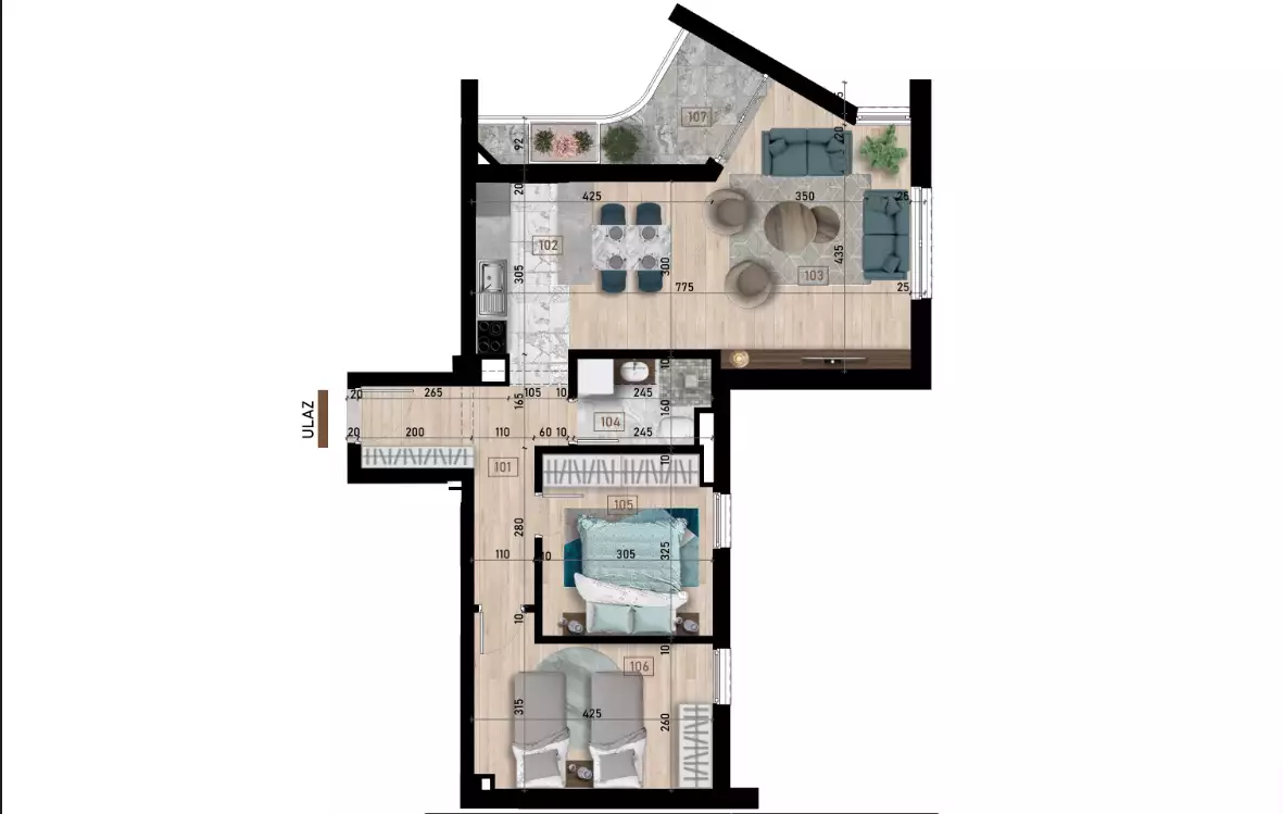 Квартира 64м² в Черногории, Бар. Стоимостью 153600€ аренда фото-3