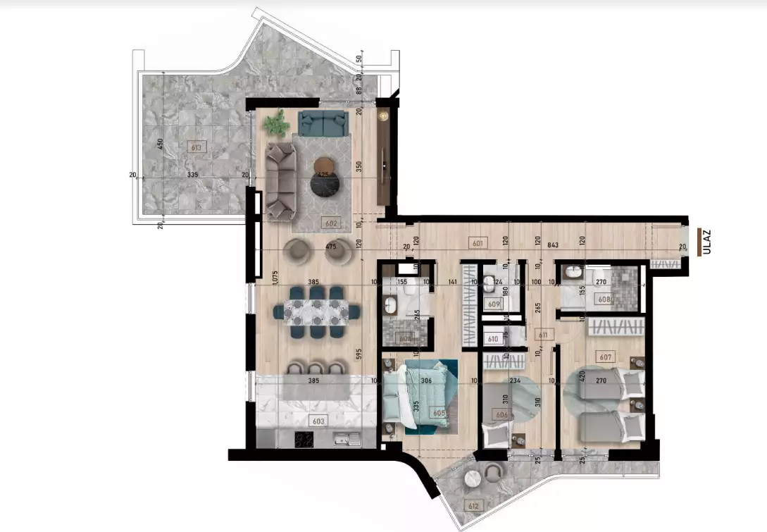 Квартира 121м² в Черногории, Бар. Стоимостью 308550€ аренда фото-3