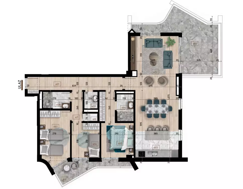 Квартира 121м² в Черногории, Бар. Стоимостью 308550€ аренда фото-5