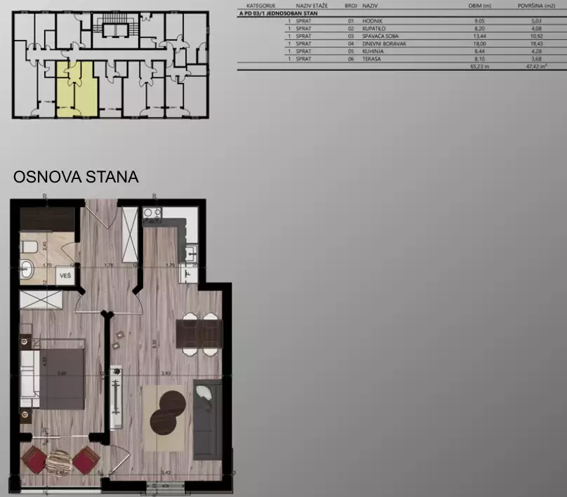 Квартира 47м² в Черногории, Бар. Стоимостью 103400€ аренда фото-2