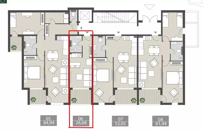 Квартира 26м² в Черногории, Тиват. Стоимостью 114000€ аренда фото-15