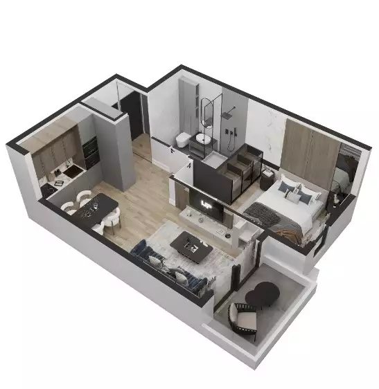 Квартира 42м² в Черногории, Добра Вода. Стоимостью 84000€ аренда фото-11