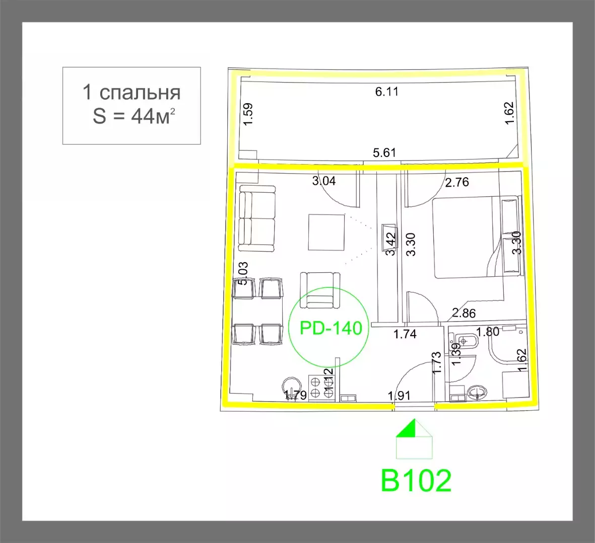 Квартира 93м² в Черногории, Будва. Стоимостью 427800€ аренда фото-25