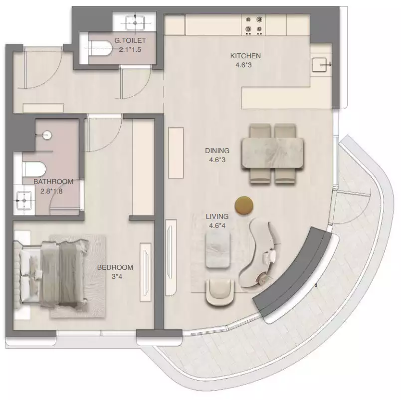 Квартира 82м² в ОАЭ, Рас-эль-Хайма. Стоимостью 471623$ аренда фото-14