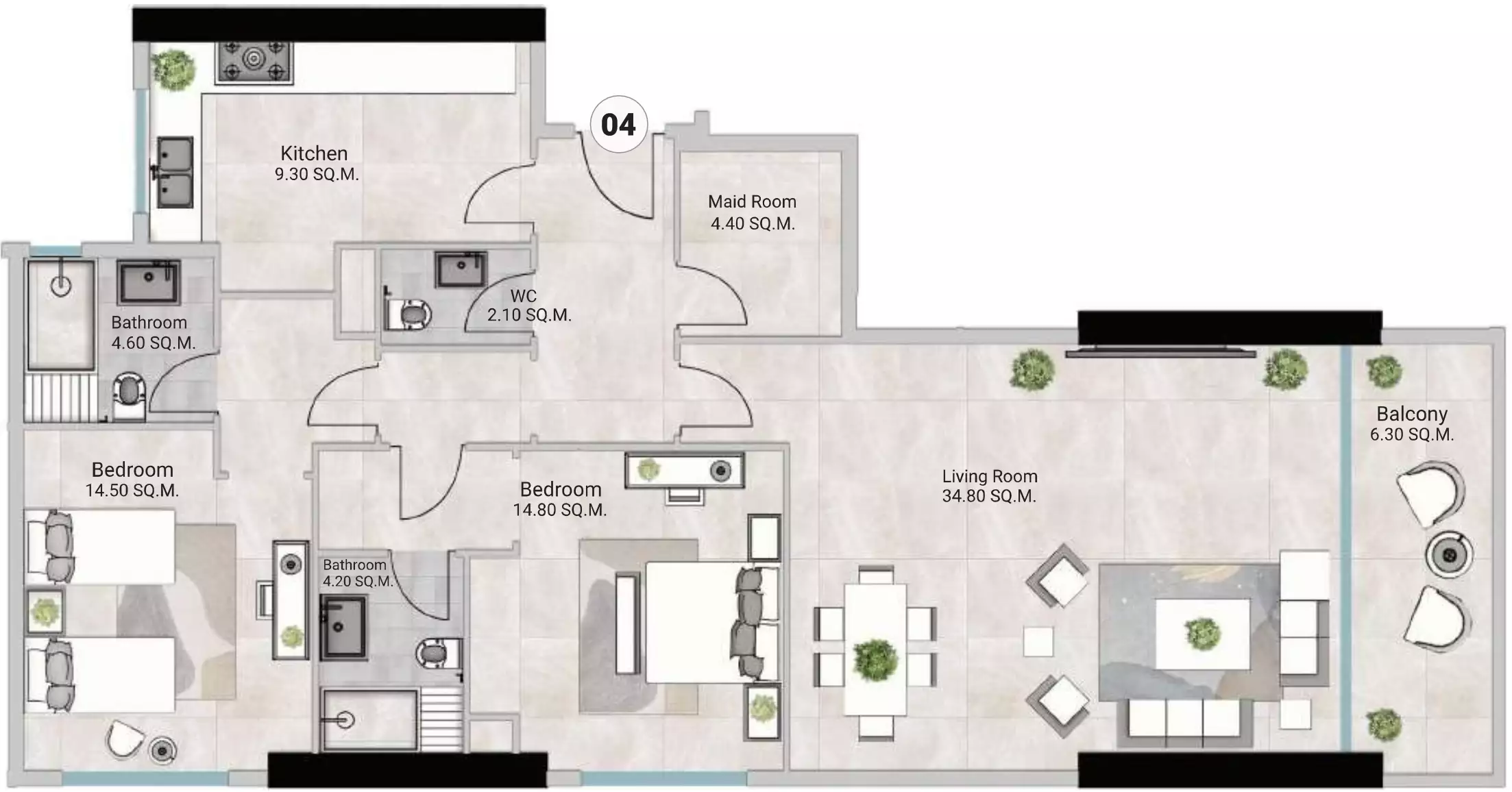 Квартира 166м² в ОАЭ, Аджман. Стоимостью 249948$ аренда фото-7