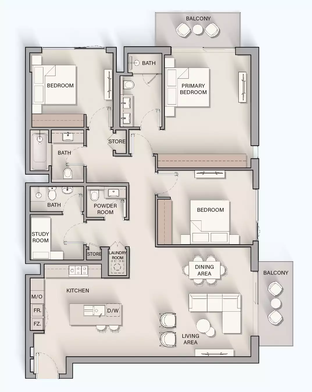 Квартира 157м² в ОАЭ, Дубай. Стоимостью 653620$ аренда фото-16