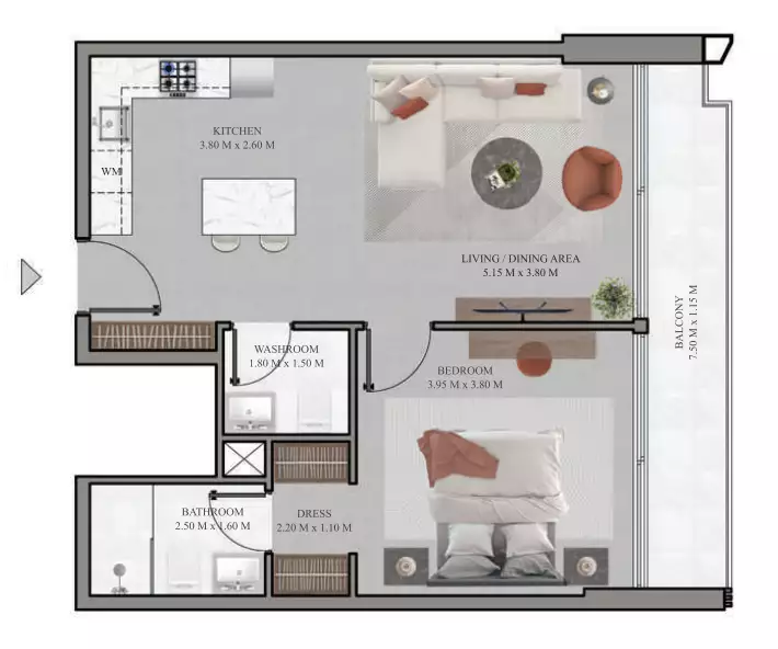 Квартира 151м² в ОАЭ, Дубай. Стоимостью 675240$ аренда фото-15