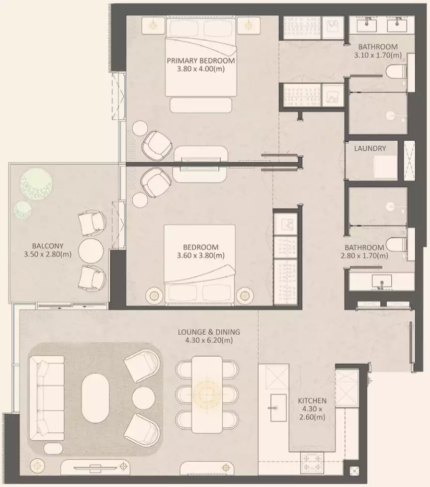 Квартира 112м² в ОАЭ, Дубай. Стоимостью 735498$ аренда фото-21