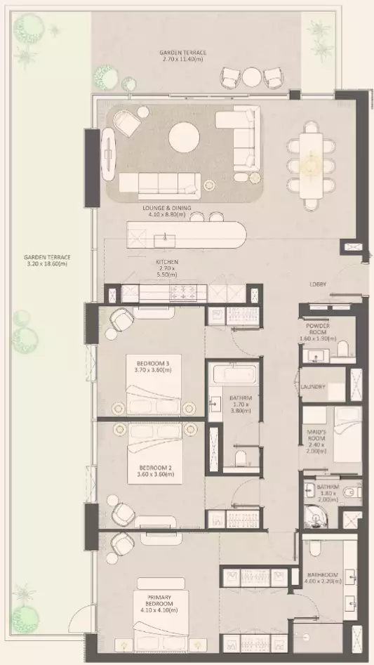 Квартира 247м² в ОАЭ, Дубай. Стоимостью 1225831$ аренда фото-21