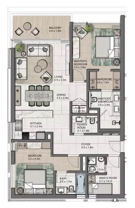 Квартира 119м² в ОАЭ, Абу-Даби. Стоимостью 544539$ аренда фото-20