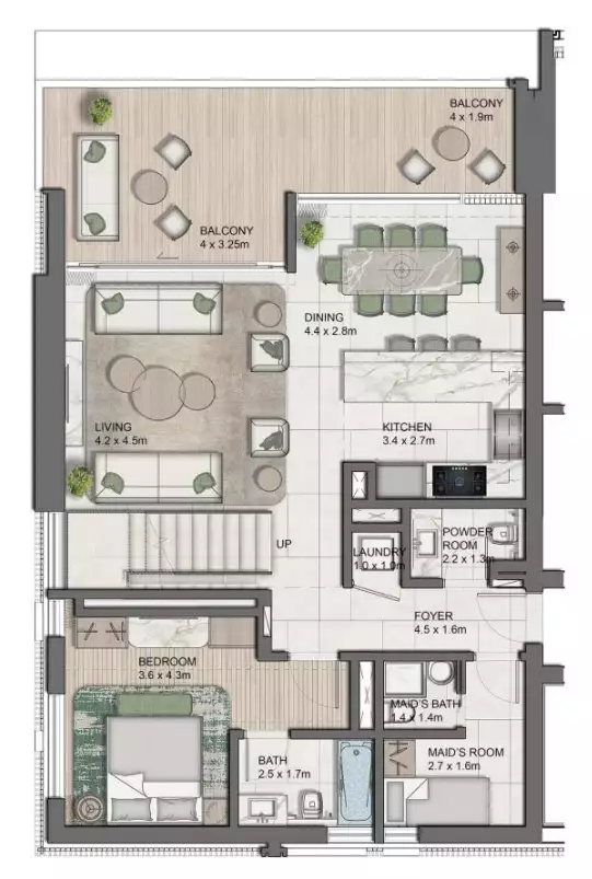 Квартира 188м² в ОАЭ, Абу-Даби. Стоимостью 908059$ аренда фото-20