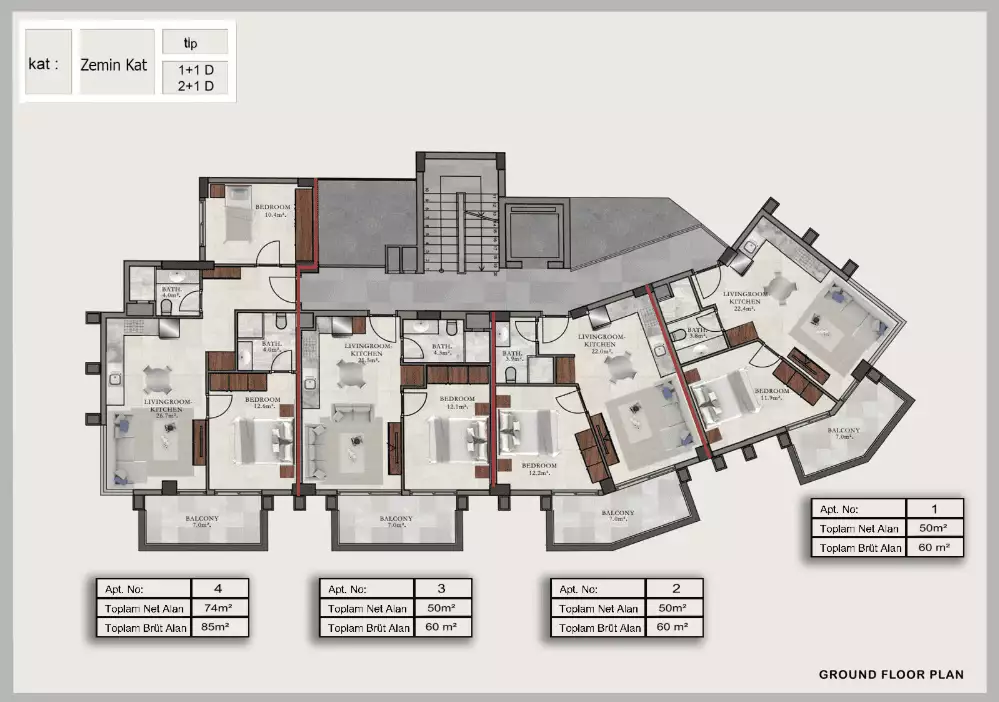 Квартира 50м² в Турции, Аланья. Стоимостью 155000€ аренда фото-23
