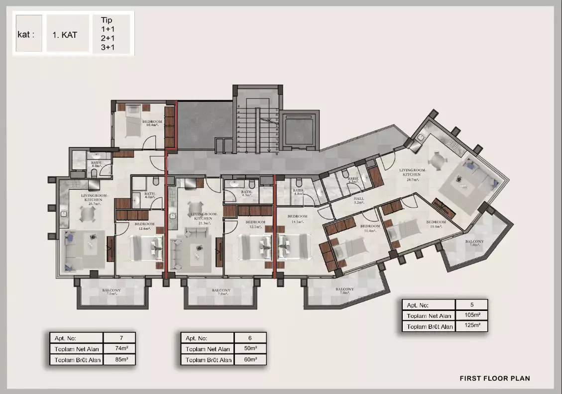 Квартира 50м² в Турции, Аланья. Стоимостью 155000€ аренда фото-24