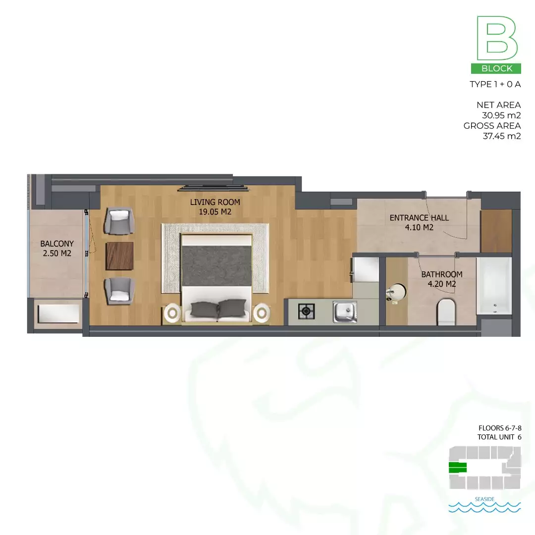 Квартира 31м² в Черногории, Бар. Стоимостью 123800€ аренда фото-12