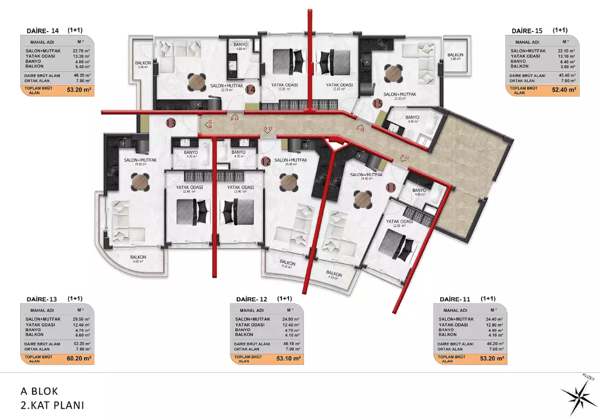 Квартира 45м² в Турции, Оба. Стоимостью 134000€ аренда фото-22