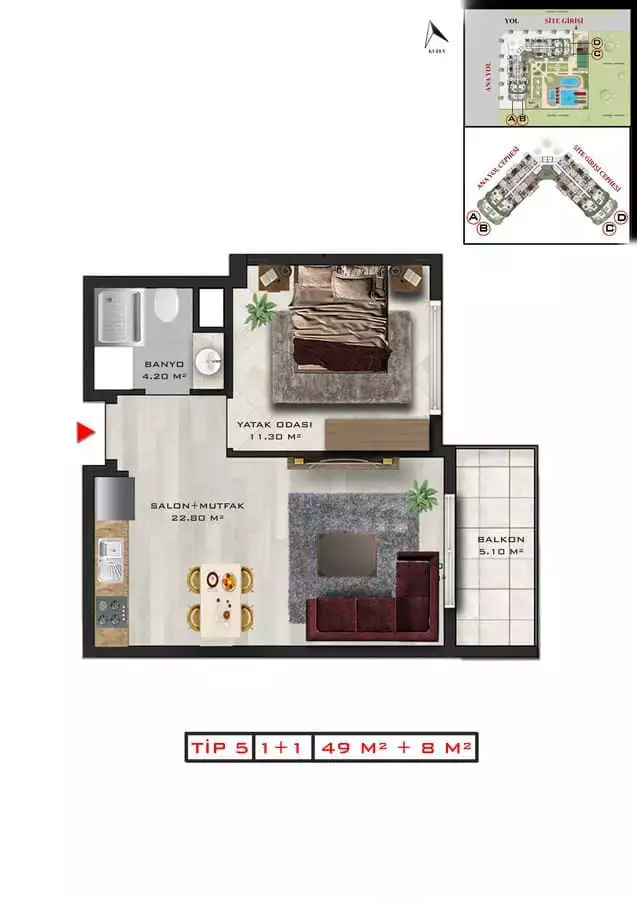 Квартира 44м² в Турции, Анталья. Стоимостью 191000€ аренда фото-29