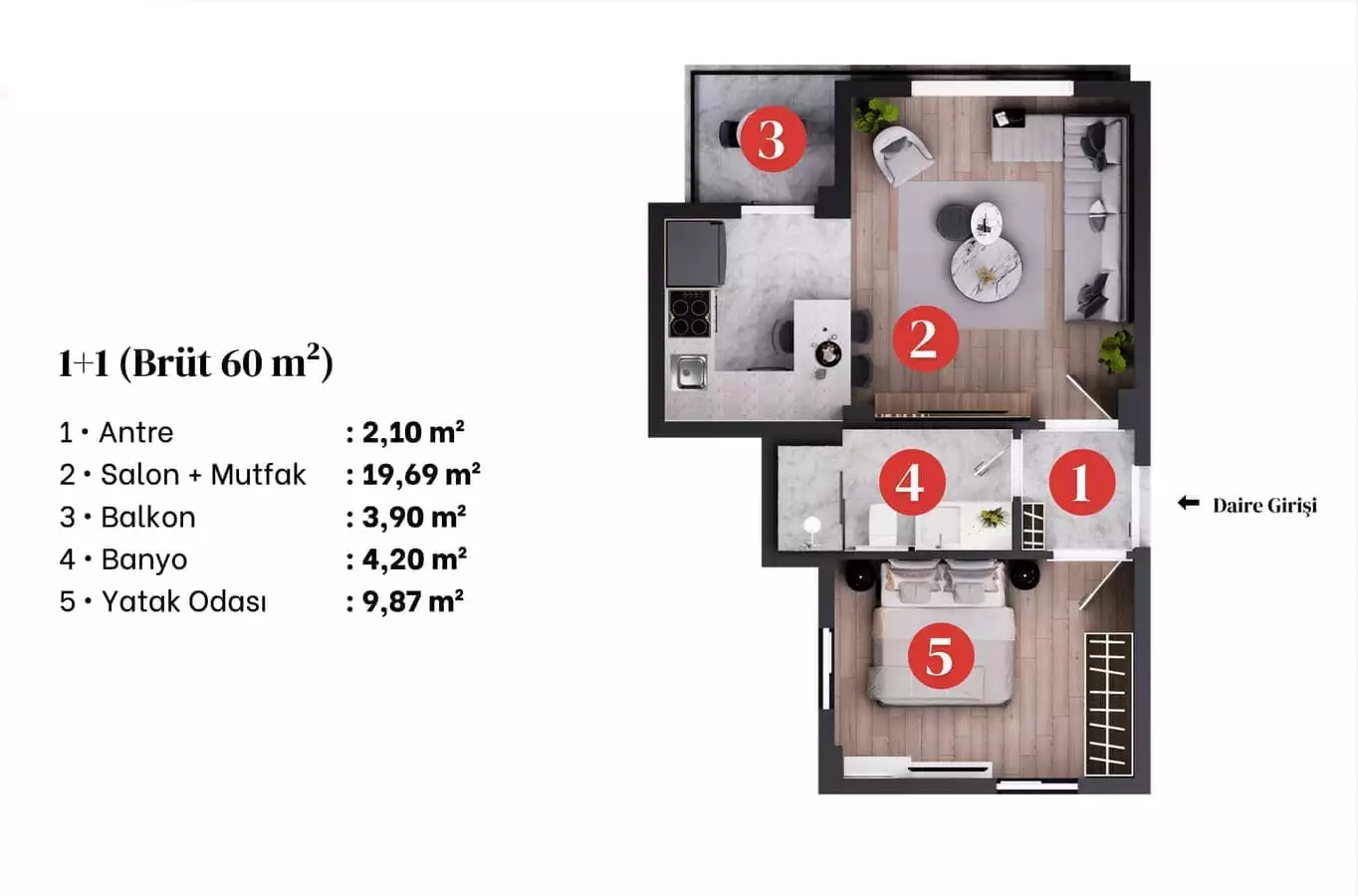 Квартира 60м² в Турции, Анталья. Стоимостью 131000€ аренда фото-22