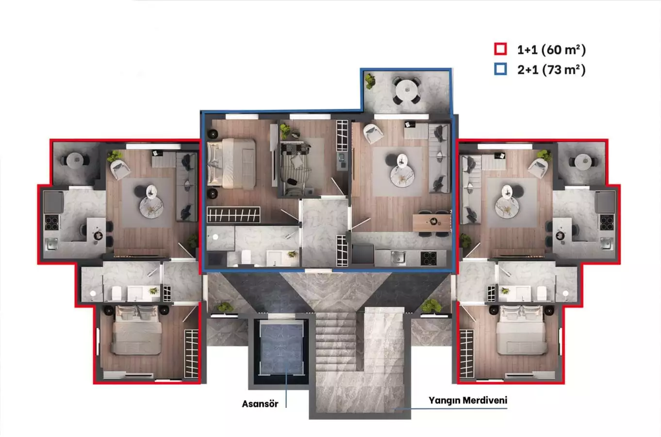 Квартира 60м² в Турции, Анталья. Стоимостью 131000€ аренда фото-24