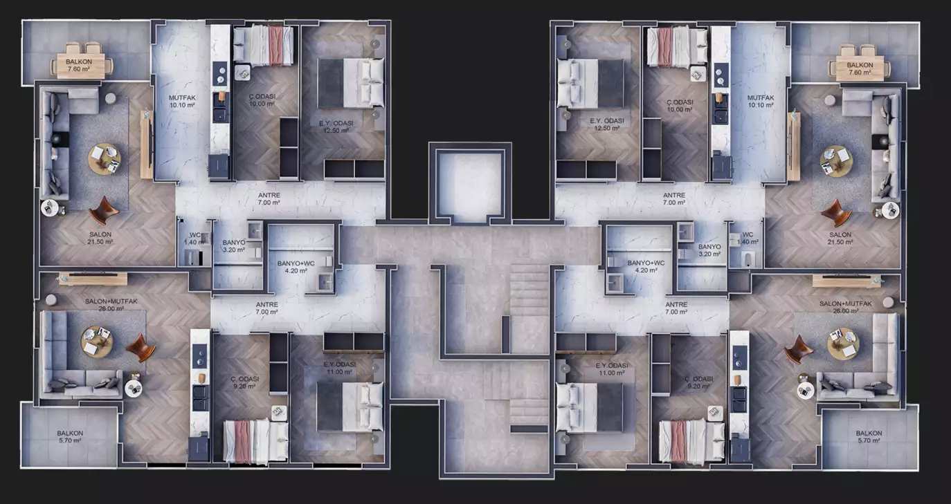 Квартира 84м² в Турции, Анталья. Стоимостью 102000€ аренда фото-17