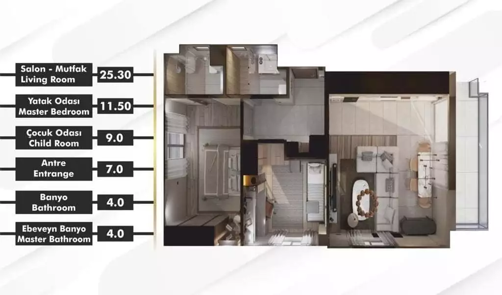 Квартира 65м² в Турции, Анталья. Стоимостью 134000€ аренда фото-19