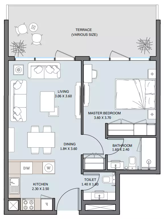 Квартира 66м² в ОАЭ, Абу-Даби. Стоимостью 307699$ аренда фото-11