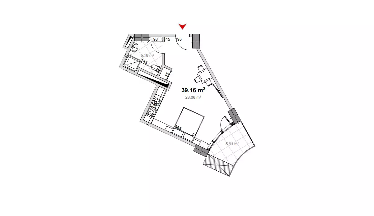 Квартира 39м² в Грузии, Тбилиси. Стоимостью 72500$ аренда фото-1