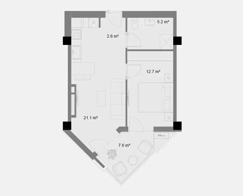Квартира 60м² в Грузии, Тбилиси. Стоимостью 140000$ аренда фото-3