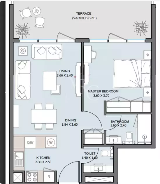 Квартира 66м² в ОАЭ, Аль-Рим. Стоимостью 309060$ аренда фото-3
