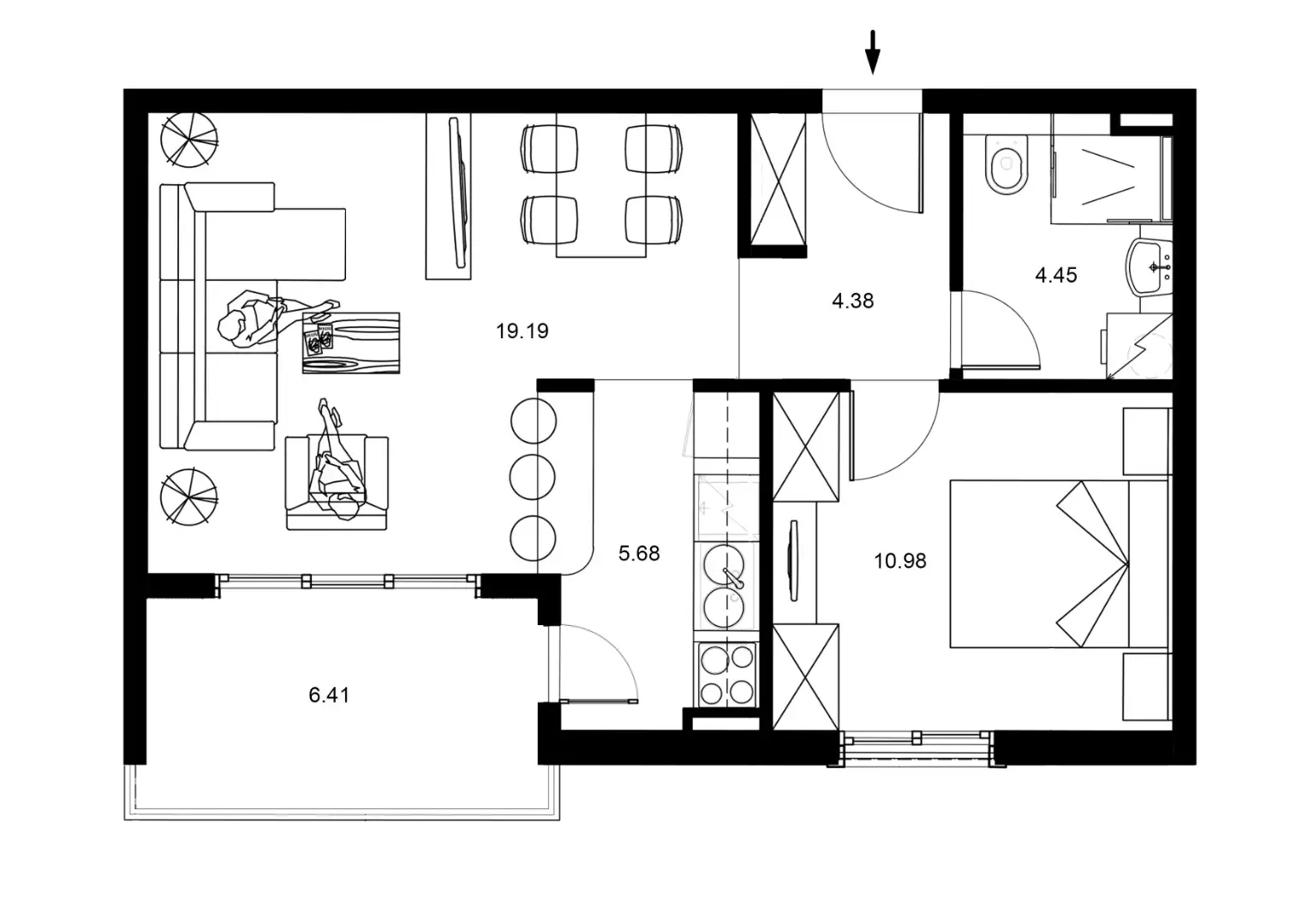 Квартира 51м² в Черногории, Бечичи. Стоимостью 127500€ аренда фото-16