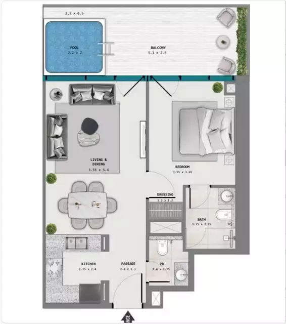 Квартира 71м² в ОАЭ, Дубай. Стоимостью 355460$ аренда фото-5