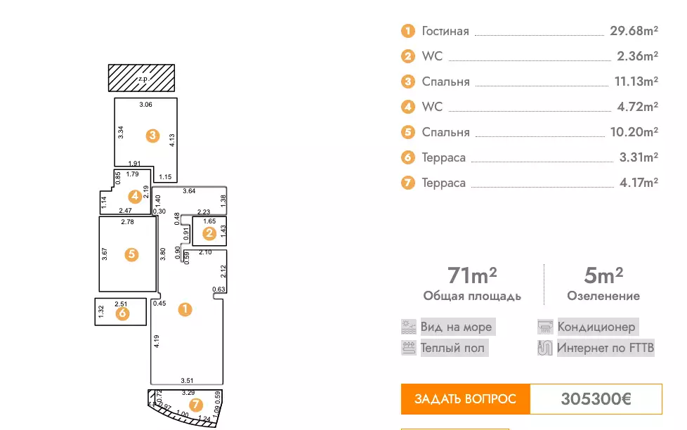 Квартира 66м² в Черногории, Бечичи. Стоимостью 305300€ аренда фото-18