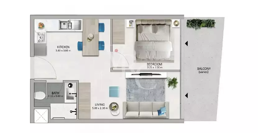 Квартира 73м² в ОАЭ, Яс. Стоимостью 417708$ аренда фото-3