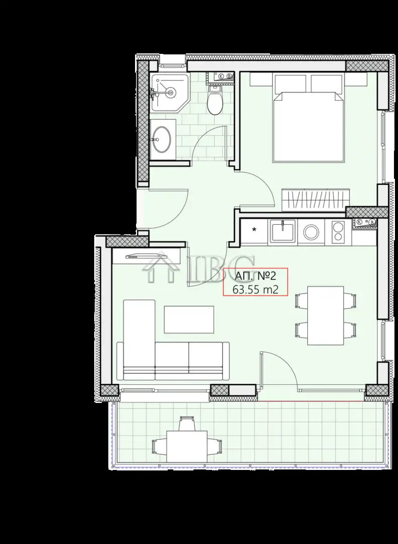 Квартира 63м² в Болгарии, Святой Влас. Стоимостью 94900€ аренда фото-4