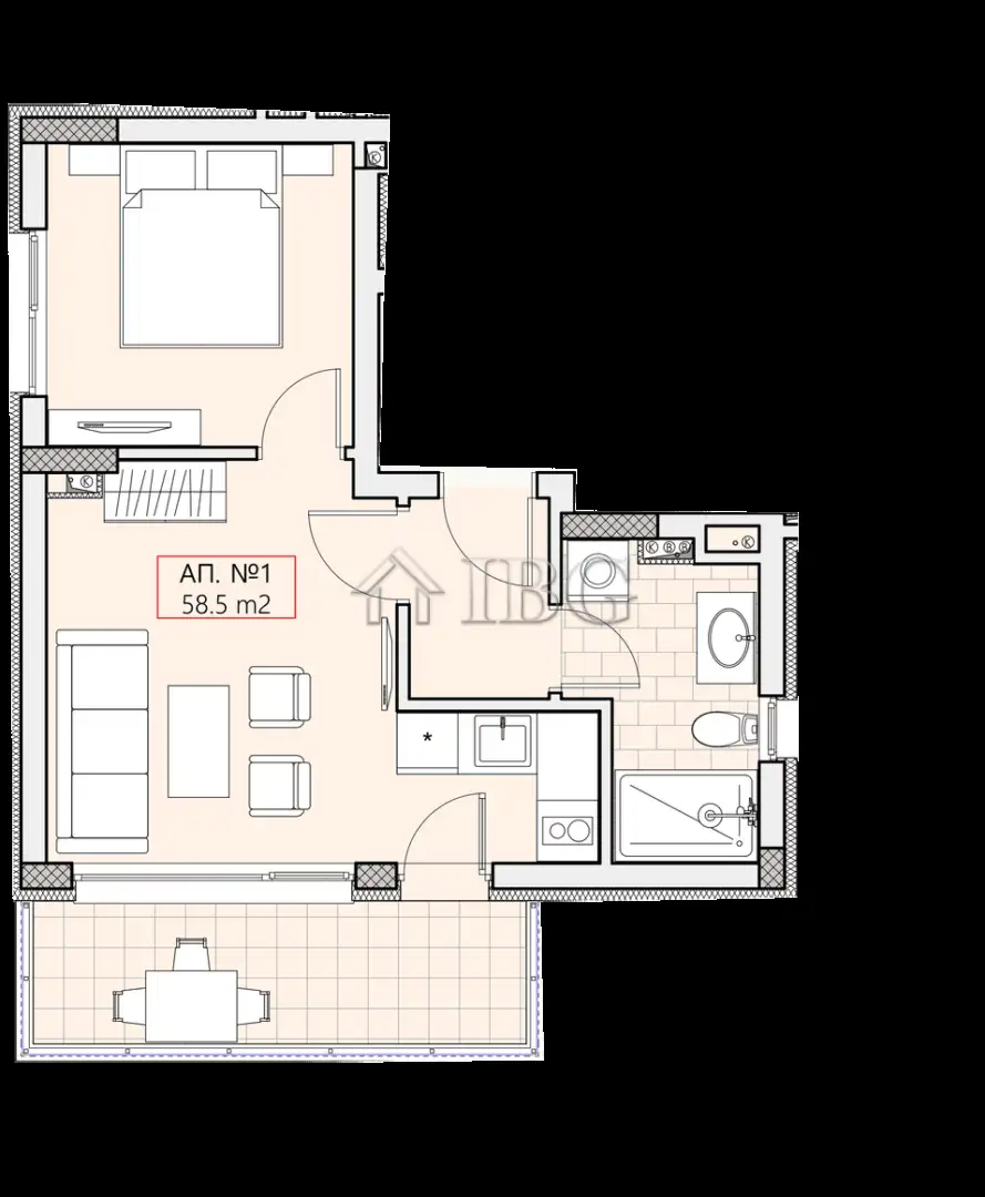 Квартира 58м² в Болгарии, Святой Влас. Стоимостью 87500€ аренда фото-5