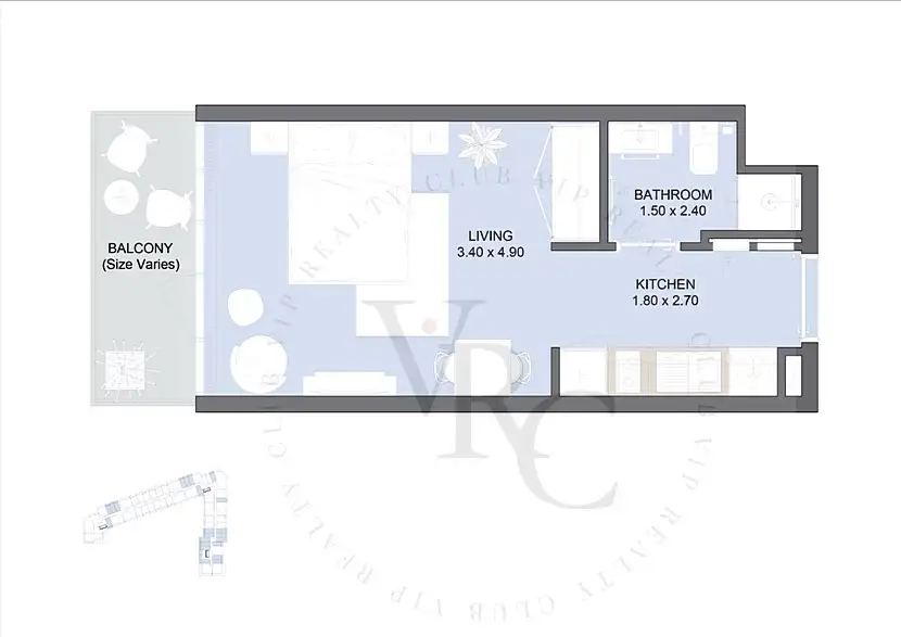 Квартира 31м² в ОАЭ, Абу-Даби. Стоимостью 192329$ аренда фото-11