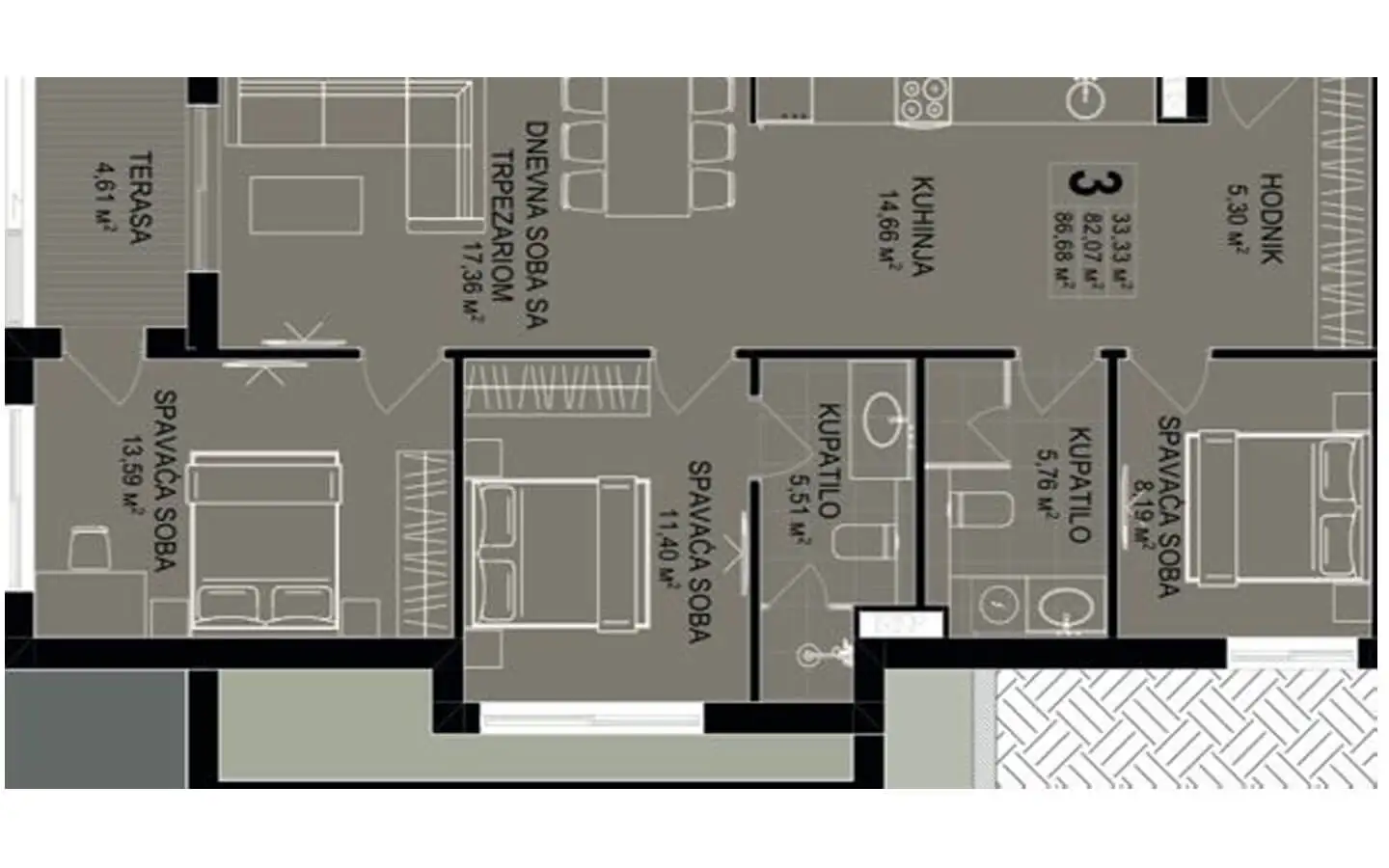 Квартира 85м² в Черногории, Будва. Стоимостью 280500€ аренда фото-10