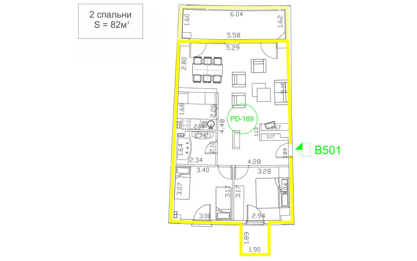 Квартира 71м² в Черногории, Будва. Стоимостью 340800€ аренда фото-21