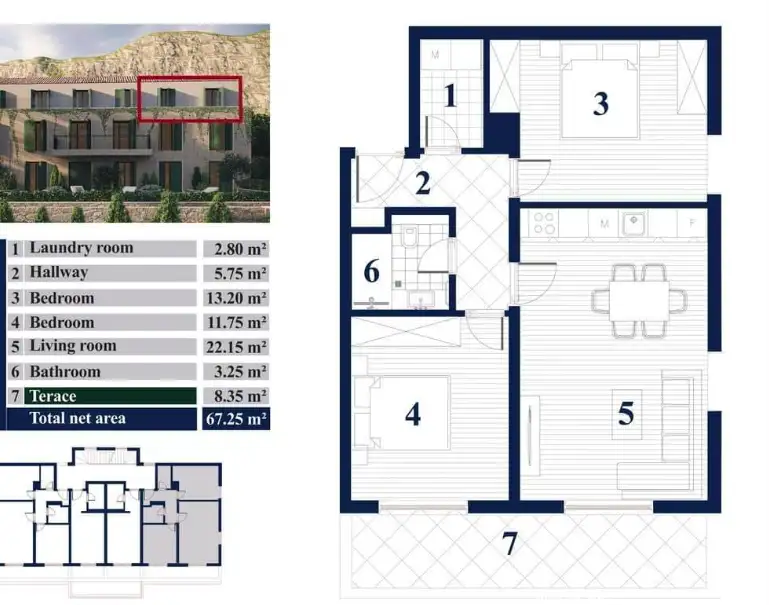 Квартира 67м² в Черногории, Прчань. Стоимостью 248000€ аренда фото-21