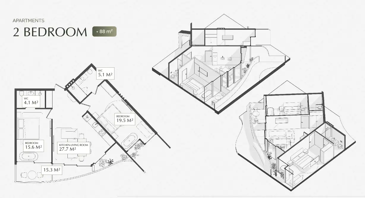 Квартира 88м² в Индонезии, Убуд. Стоимостью 184800$ аренда фото-1