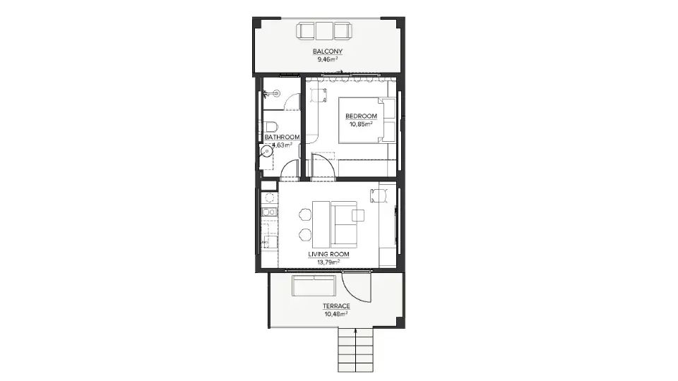 Квартира 40м² в Индонезии, Табанан. Стоимостью 159314$ аренда фото-1