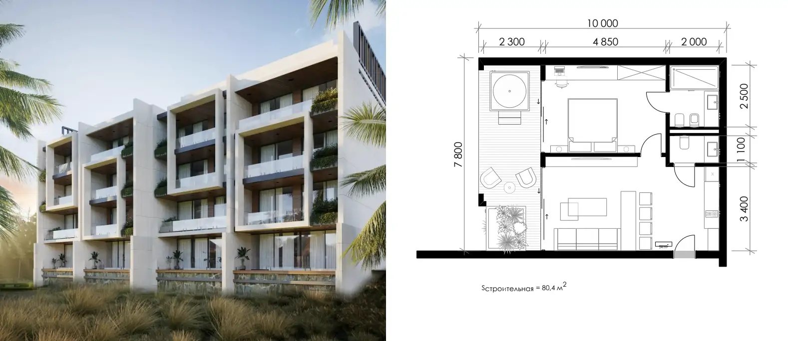 Вилла 76м² в Индонезии, Кангу. Стоимостью 260000$ аренда фото-1