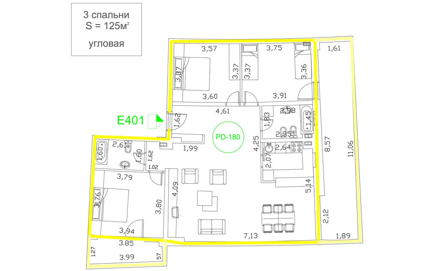 Квартира 104м² в Черногории, Будва. Стоимостью 478400€ аренда фото-24