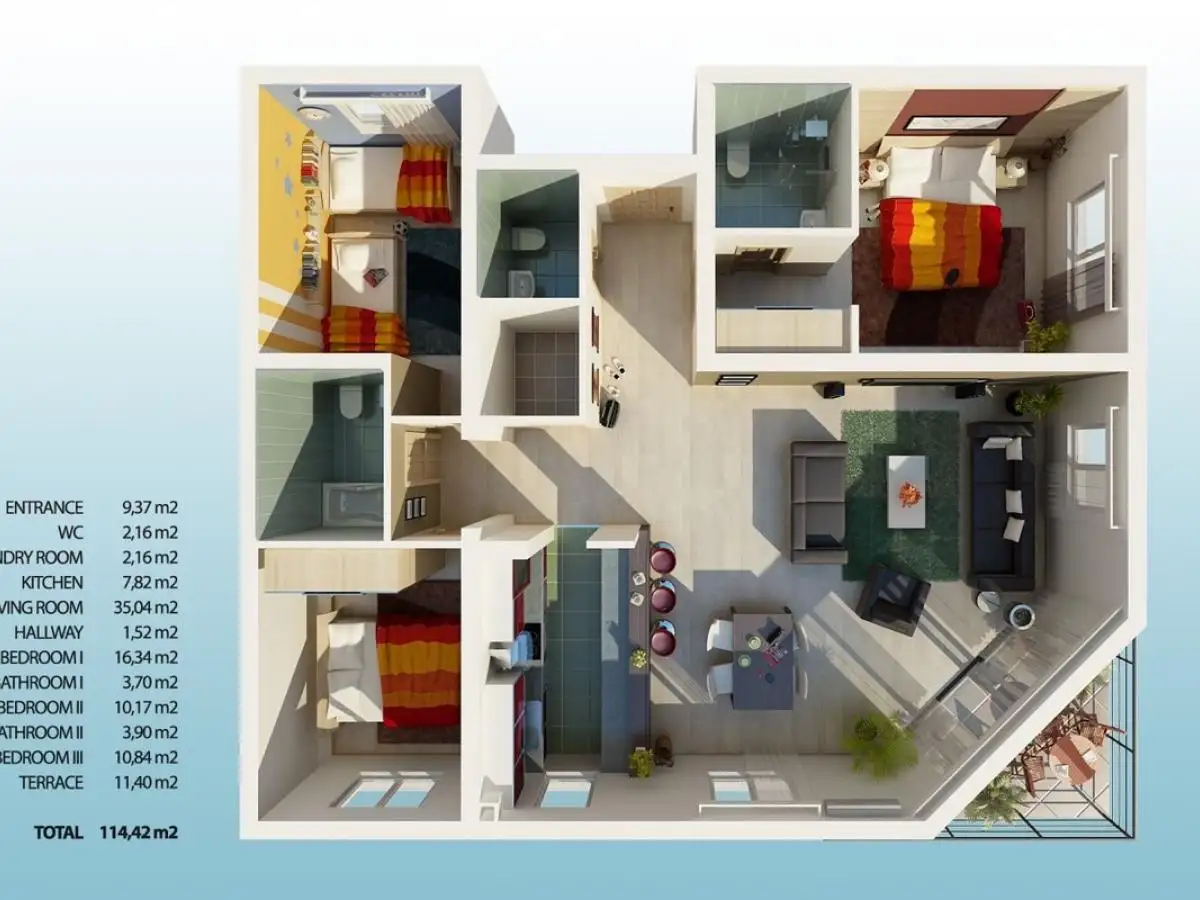 Квартира 114м² в Черногории, Бечичи. Стоимостью 320000€ аренда фото-18