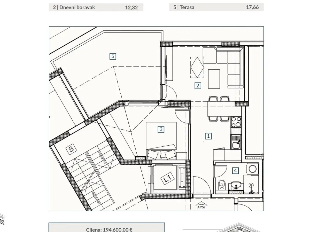 Квартира 35м² в Черногории, Будва. Стоимостью 123900€ аренда фото-8
