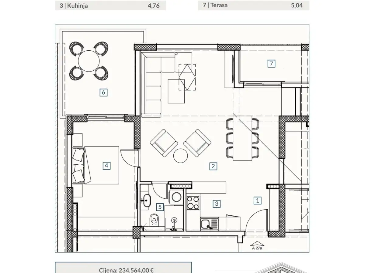 Квартира 35м² в Черногории, Будва. Стоимостью 123900€ аренда фото-11