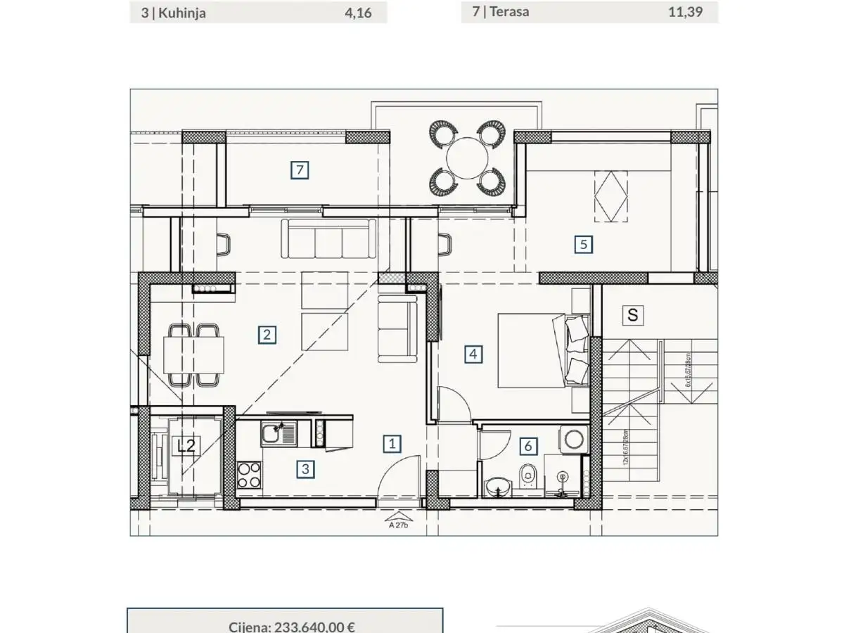 Квартира 35м² в Черногории, Будва. Стоимостью 123900€ аренда фото-12