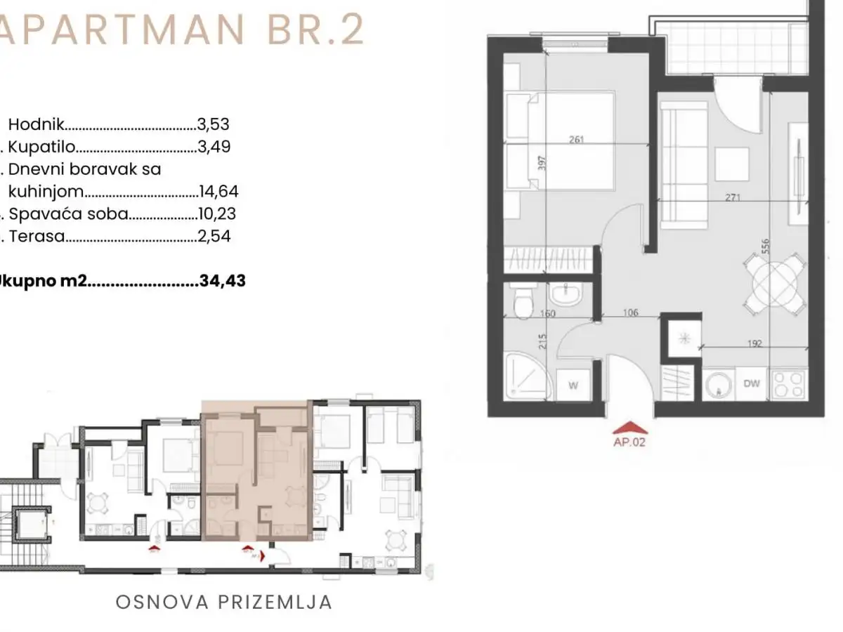 Квартира 35м² в Черногории, Бечичи. Стоимостью 112000€ аренда фото-4