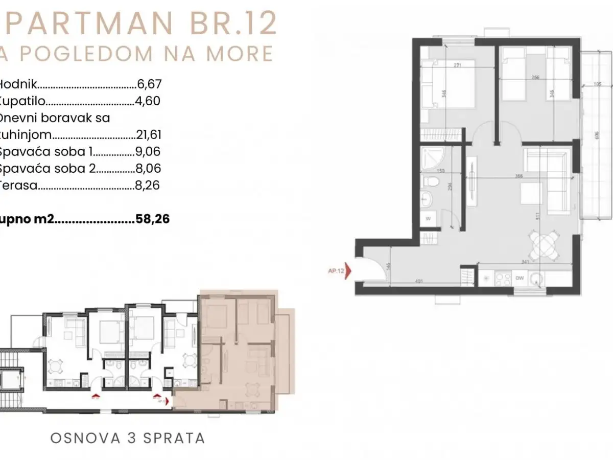 Квартира 35м² в Черногории, Бечичи. Стоимостью 112000€ аренда фото-14