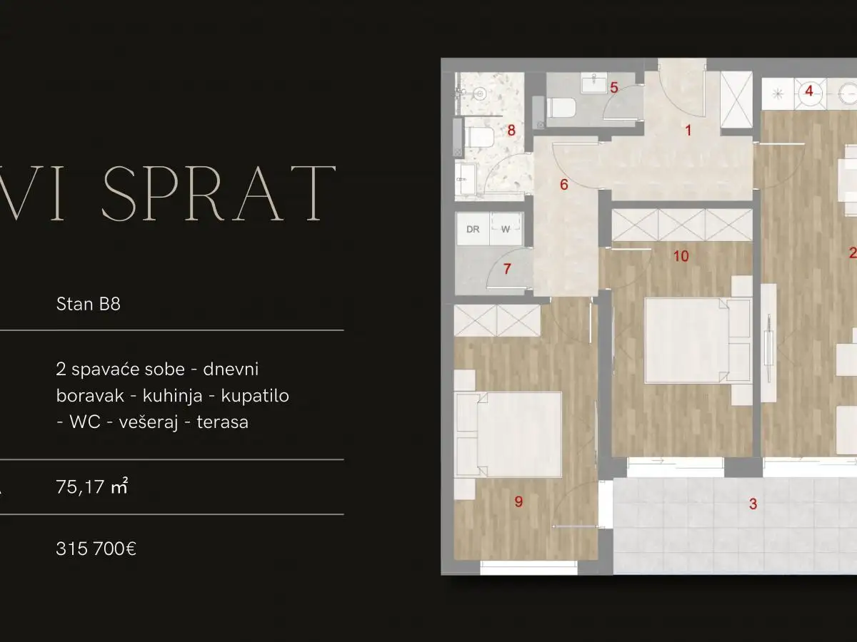 Квартира 46м² в Черногории, Котор. Стоимостью 184900€ аренда фото-13